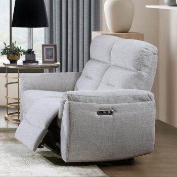 Eastre Power Motion Loveseat with USB Port in Beige Chenille
