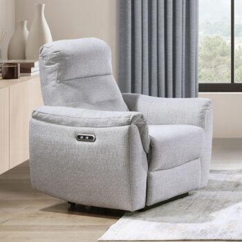 Eastre Power Motion Recliner with USB Port in Beige Chenille