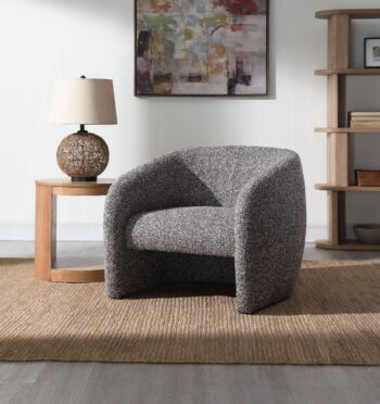 Livia Accent Chair in Brown & Gray Tweed