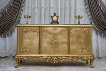 Handmade Gold Peach Gala Console Tv.