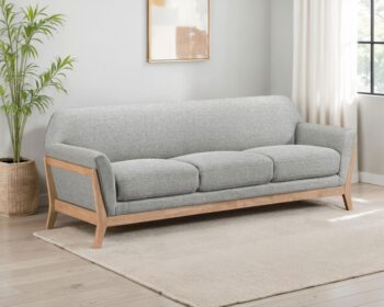 Vaughn Retro Wood Frame Grey Sofa by Coaster Furniture