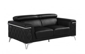 1140 DivanItalia Top Grain Italian Leather Loveseat By GU Furniture