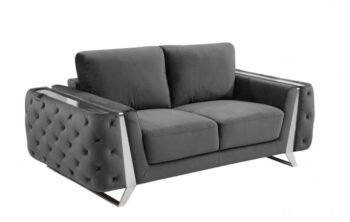 1051 Velvet Fabric DivanItalia Loveseat By GU Furniture