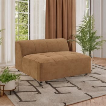 Zoey Modular - Armless Chair in Chocolate Suede