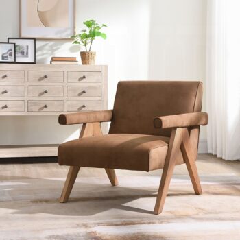 Zoey Accent Chair in Oak Finish