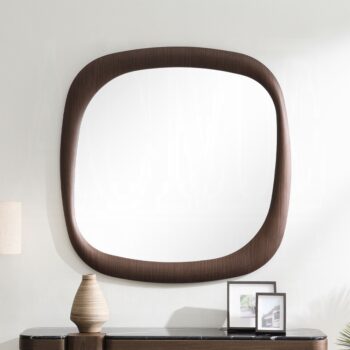 Dana Dark Walnut Faux Marble Accent Mirror