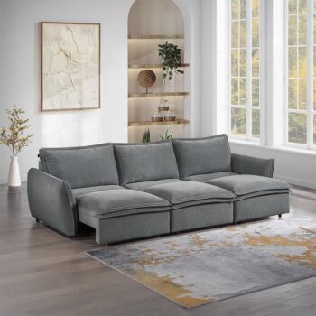 Eaden Gray Power Sectional Sofa with Sleeper