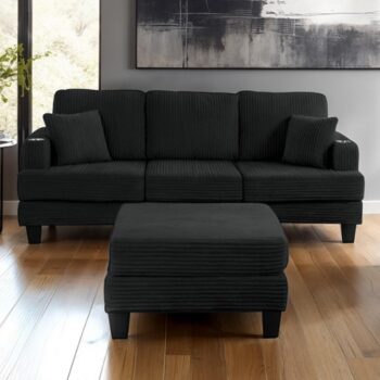 Moretaine Contemporary Black Sofa by Furniture of America
