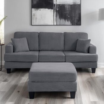 Moretaine Contemporary Dark Gray Sofa by Furniture of America