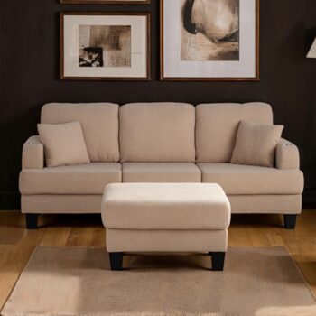 Cinderford Contemporary Beige Sofa by Furniture of America