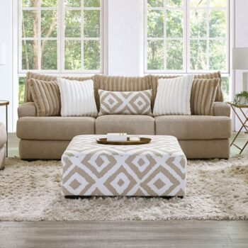 Loughlin Sofa Light Brown Chenille Sofa SM5193-SF By Furniture of America