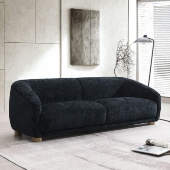 Kolvere Contemporary Black Chenille Sofa FM61006BK-SF by Furniture of America