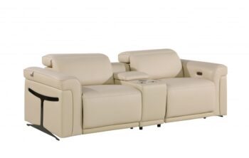 1126 Loveseat DivanItalia Top Grain Italian Leather With Power headset by Gu Furniture