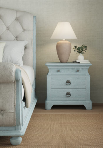 Summer Creek Shutter Blue Nightstand 3 Drawer By Art Furniture