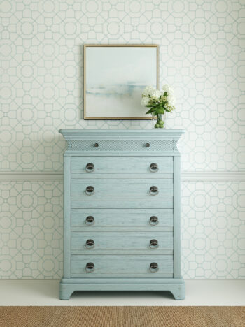 Summer Creek Shutter Blue Chest with 8 Drawers