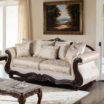 Huelva Sofa Traditional Beige and Dark Cherry SM6452-SF