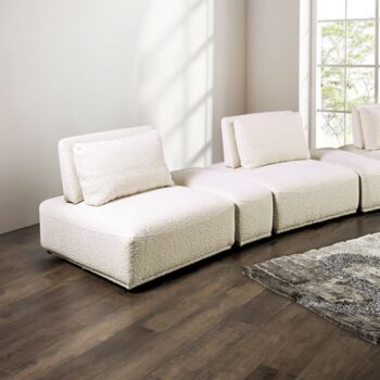 Stavanger Curved 3-Seater Sofa Beige Bouclé FM63001BG-G