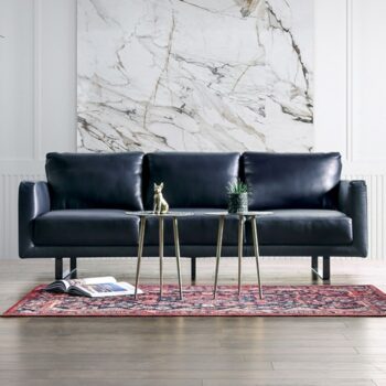Mezzanotte Midnight Blue Italian Leather Sofa