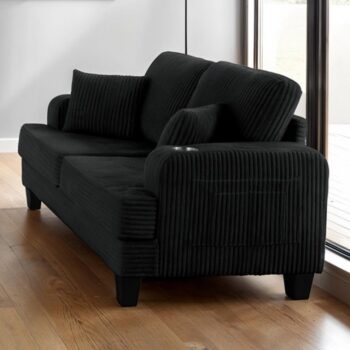 Moretaine Black Loveseat by Furniture of America