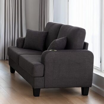 Cinderford Loveseat | SL6936DG-LV-PK by Furniture of America – Smart Comfort in Contemporary Dark Gray