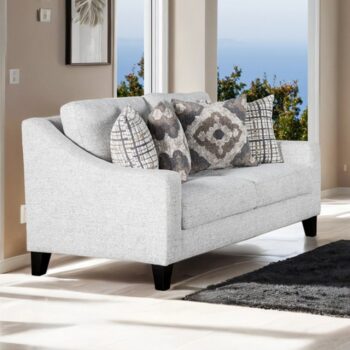 Turnham Loveseat Transitional Elegance in White & Black