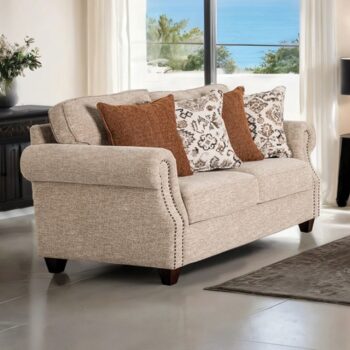 Buckhurst Loveseat FM61110TP-LV by Furniture of America – Transitional Comfort with Nailhead Elegance