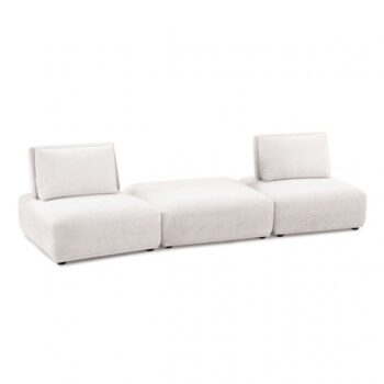 Stavanger 2-Seater with Square Ottoman in White Boucle FM63001WH-C by Furniture of America