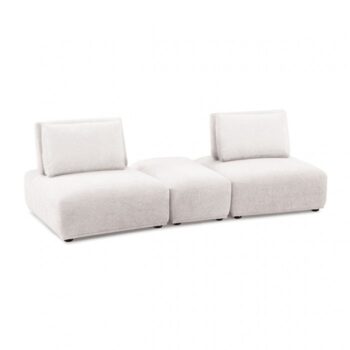 Stavanger 2-Seater with Rectangular Ottoman in White Boucle FM63001WH-E by Furniture of America