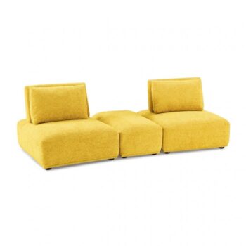 Stavanger 2-Seater with Rectangular Ottoman in Yellow Chenille FM63001YL-E by Furniture of America