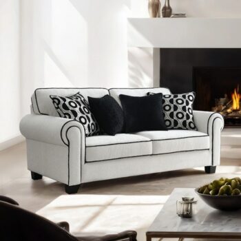 Viviani Loveseat in White Chenille – FM61007WH-LV by Furniture of America