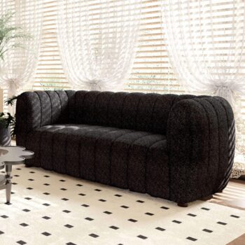 Aversa Loveseat in Black Boucle – FM61002BK-LV by Furniture of America
