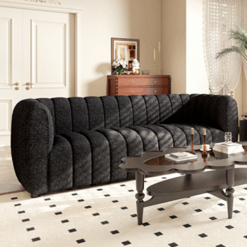 Aversa Sofa in Black Boucle – FM61002BK-SF by Furniture of America