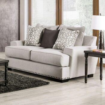 Picotee Loveseat in Light Gray Linen-Like Fabric – SM1279-LV by Furniture of America