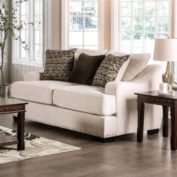 Sonora Loveseat in Beige Linen-Like Fabric – SM1217-LV by Furniture of America