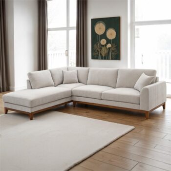 Watton Sectional with Left Chaise in Light Gray Chenille – FM64008TP-SECT-L by Furniture of America