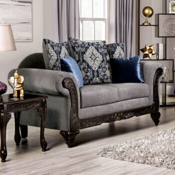 Gustavo Loveseat in Gray & Walnut – SM7306-LV by Furniture of America