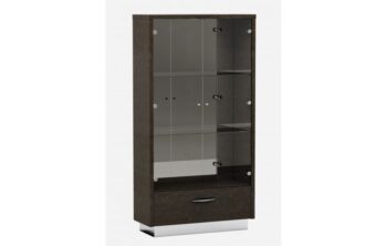 D845 High Gloss Dark Gray Vetrina By Gu Furniture