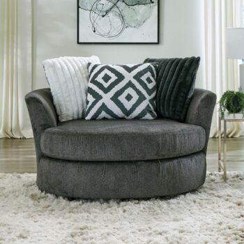 Loughlin Transitional Gun Metal Chenille Swivel Chair – SM5195-CH-SW