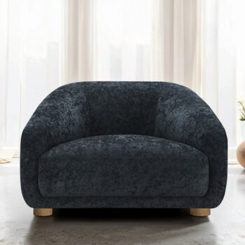 Kolvere Contemporary Black Chenille Chair – FM61006BK-CH