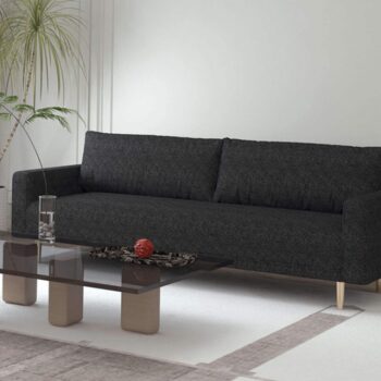 Elverum Contemporary Black Boucle Sofa – FM61000BK-SF