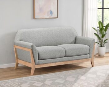 Vaughn Fabric Upholstered Flared Arm Loveseat Gray by Coaster Furniture
